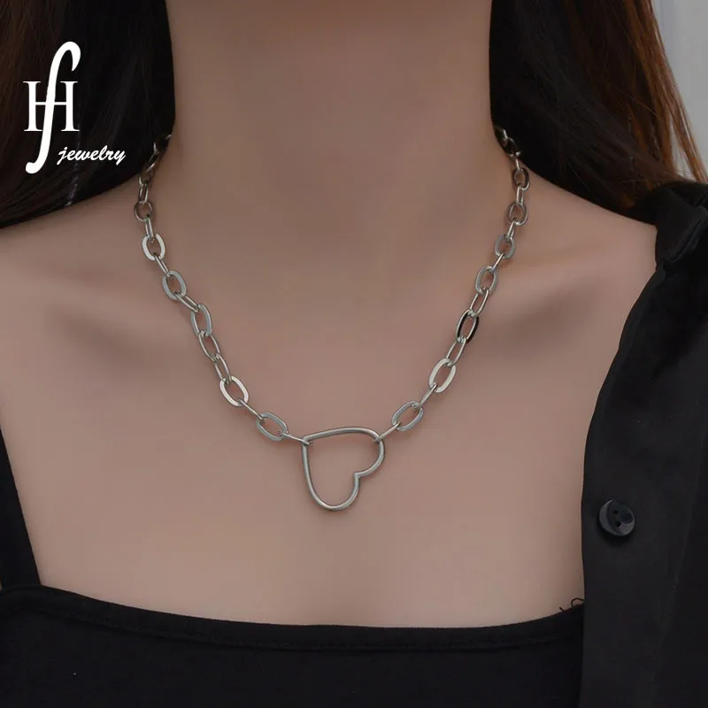 Wholesale 304 Stainless Steel 18K Gold Plated Simple Style Plating Heart Necklace