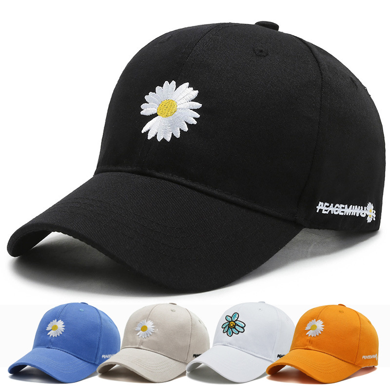 Wholesale Internet Celebrity Hat Baseball Cap Women's Summer Korean Style Trendy Brand Men's Outdoor Sunshade Chrysanthemum Embroidered Peaked Cap