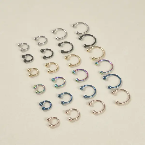 1 Piece Lip Rings Simple Style U Shape 304 Stainless Steel Plating 18K Gold Plated