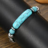Wholesale Europe and the United States hot-selling bridge turquoise bracelet vintage stainless steel chain stitching turquoise titanium steel men's bracelet does not fade