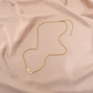 Heart Number 8 Gold Necklace