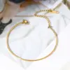 Wholesale PVD Coated Real Gold Plated Solid Color 304 Stainless Steel Simple Style Waterproof Non Tarnish 304 Stainless Steel Bangle