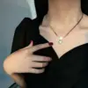 Wholesale Fashion Heart Shape Titanium Steel Inlay Pearl Earrings Necklace