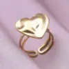 Wholesale PVD Coated Real Gold Plated 18K Gold Heart Shape 304 Stainless Steel Simple Style Waterproof Non Tarnish Open Rings