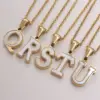 304 Stainless Steel Titanium Steel 18K Gold Plated Simple Style Plating Inlaid Shell Letter Shell