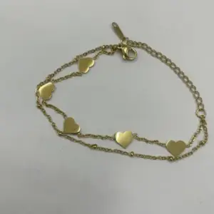 【XKB2023】Heart Double Layer Chain Bracelet / Gold