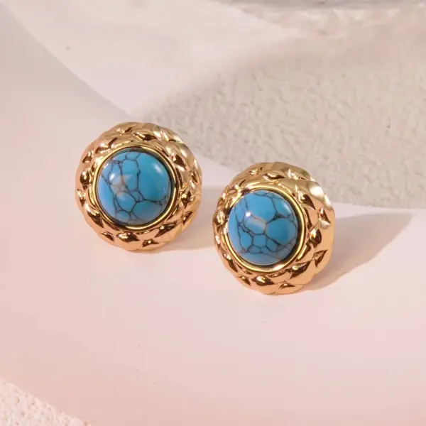 Wholesale 304 Stainless Steel Plastic Geometric Electroplating Imitation Gold Elegant Glam Classic Style Ear Studs