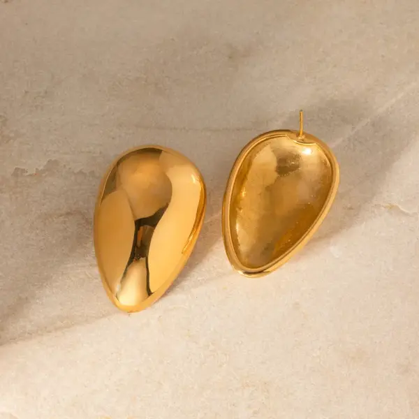 Wholesale Real Gold Plated 304 Stainless Steel PVD Coated Geometric Waterproof Non Tarnish IG Style Ear Studs For Women's