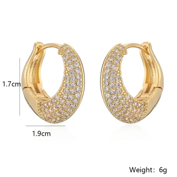 Wholesale 1 Pair Ig Style Simple Style Geometric Plating Inlay Copper Zircon 18k Gold Plated Earrings