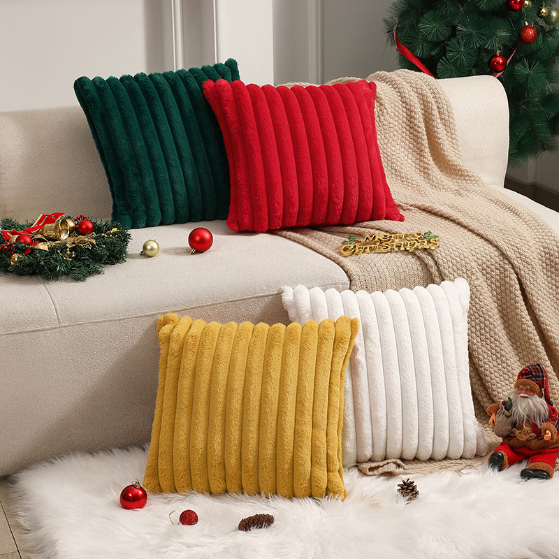 Wholesale Christmas pillowcase solid color coreless plush pillowcase