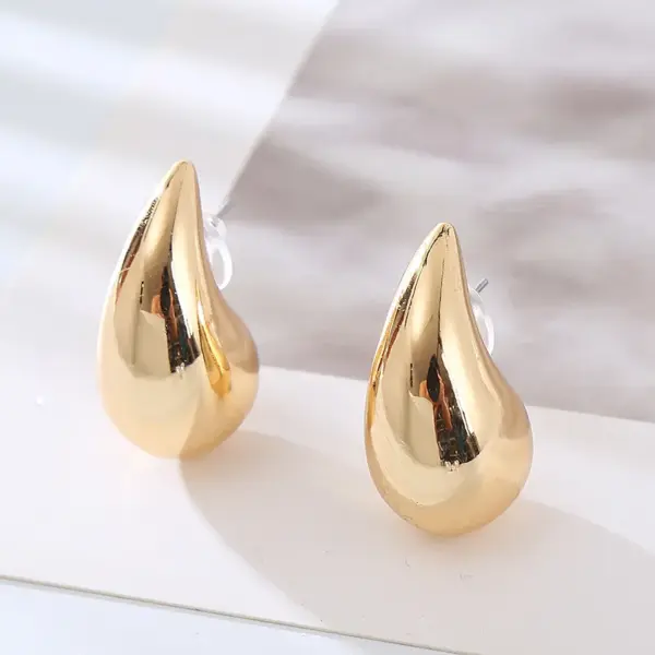 PVD Coated 14K Gold Plated Solid Color 304 Stainless Steel Vacation Waterproof Non Tarnish Ear Studs