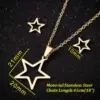 Wholesale PVD Coated 18K Gold Real Gold Plated Pentagram 201 Stainless Steel Fashion Waterproof Non Tarnish Earrings Necklace