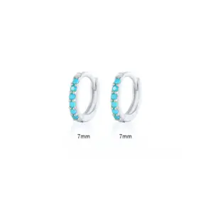 White Gold Color-Turquoise 7mm