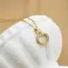 Wholesale Titanium Steel Basic Modern Style Classic Style Plating Inlay Heart Shape Zircon Pendant Necklace