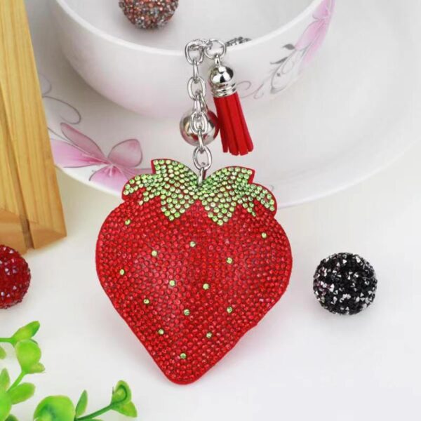 oly-1c51f2aa5b8071af460861edf1272558 Wholesale Cute rhinestone fruit strawberry keychain
