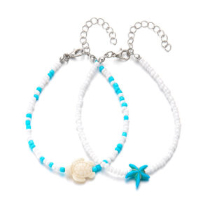 Starfish turtle (blue beads are randomly placed)