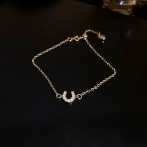 26# Bracelet--Golden Heart Tassel U-Shaped