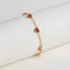 Wholesale 304 Stainless Steel Heart Shape PVD Coated Zircon Real Gold Plated 18K Gold Simple Style Classic Style Waterproof Non Tarnish O-shaped Chain Lobster Trigger Clasp Closure Bracelets