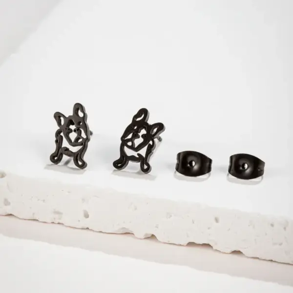 Wholesale PVD Coated 18K Gold Real Gold Plated Animal 304 Stainless Steel Simple Style Waterproof Non Tarnish Ear Studs