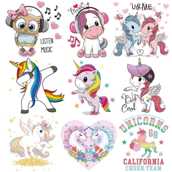 Wholesale Cartoon Unicorn Heat Transfer Print