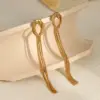 Wholesale Elegant Long Tassel Titanium Steel Earrings Women's Exaggerated Fashion Jewelry Non-fading Holiday Party Date Shopping