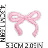 Wholesale Cherry Bow Embroidered Cloth Sticker Hairpin Decoration Bow Patch Sticker Bag Embroidered Pink Ribbon