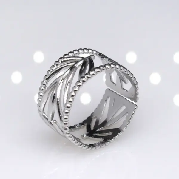 Wholesale Retro Solid Color Titanium Steel Plating Open Ring 1 Piece
