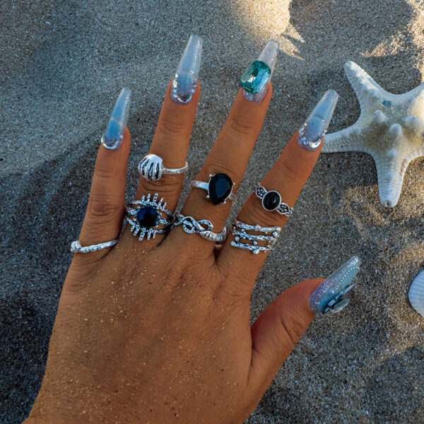 oly-1c690c95ed619ca5ebf435ed33aa07b3 Wholesale Dark punk eye diamond ring seven-piece set