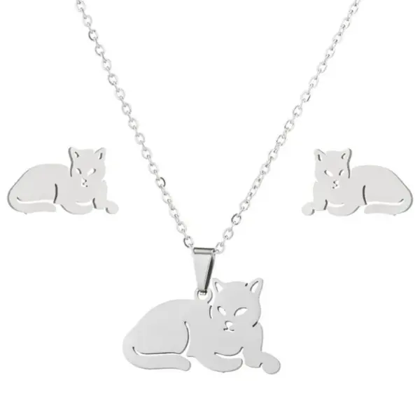 PVD Coated Real Gold Plated Animal Stainless Steel Fashion Waterproof Non Tarnish Earrings Necklace