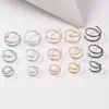 1 Piece Nose Rings & Studs Simple Style Commute Solid Color 304 Stainless Steel 18K Gold Plated Nose Pin