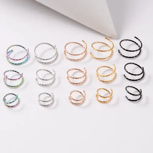 1 Piece Nose Rings & Studs Simple Style Commute Solid Color 304 Stainless Steel 18K Gold Plated Nose Pin