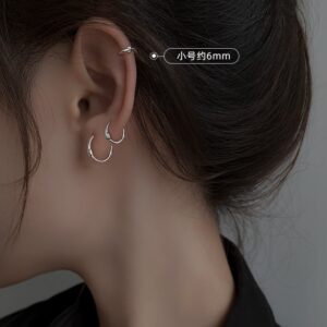 Simple earrings 6mm-white gold