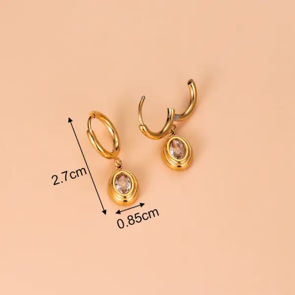 1 Pair Fashion Sector Heart Shape Tassel Gold Plated Inlay 304 Stainless Steel Zircon Stainless Steel Earrings
