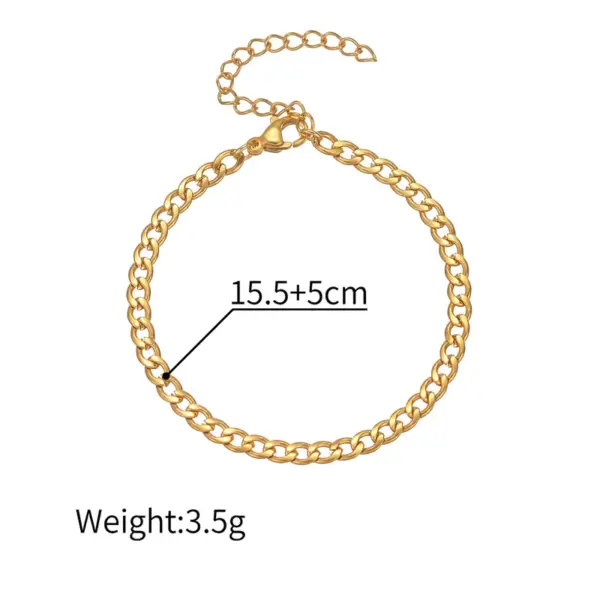 PVD Coated Real Gold Plated 18K Gold Geometric 304 Stainless Steel Elegant Cute Streetwear Waterproof Non Tarnish 304 Stainless Steel Bracelets