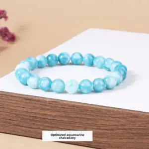 Optimized Aquamarine Agate Bracelet / Diameter 6.1-6.8mm (about 30-32 Pieces)