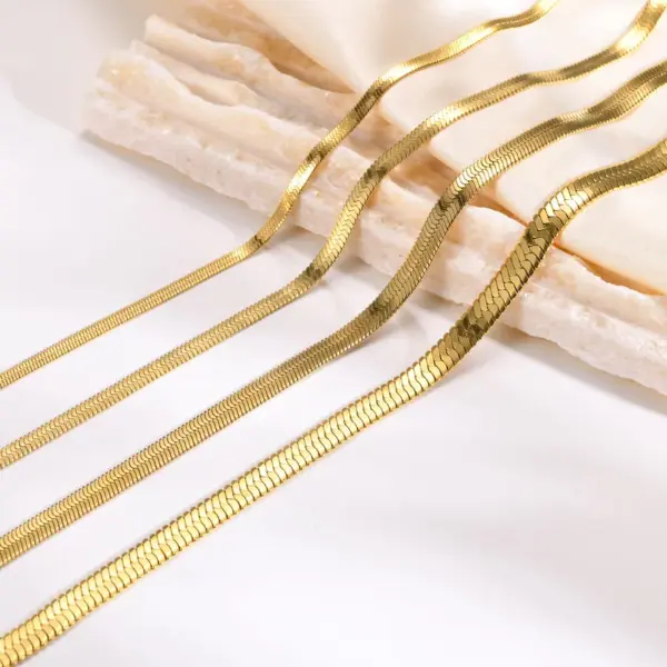 Wholesale Simple Style Geometric Stainless Steel Gold Plated Necklace