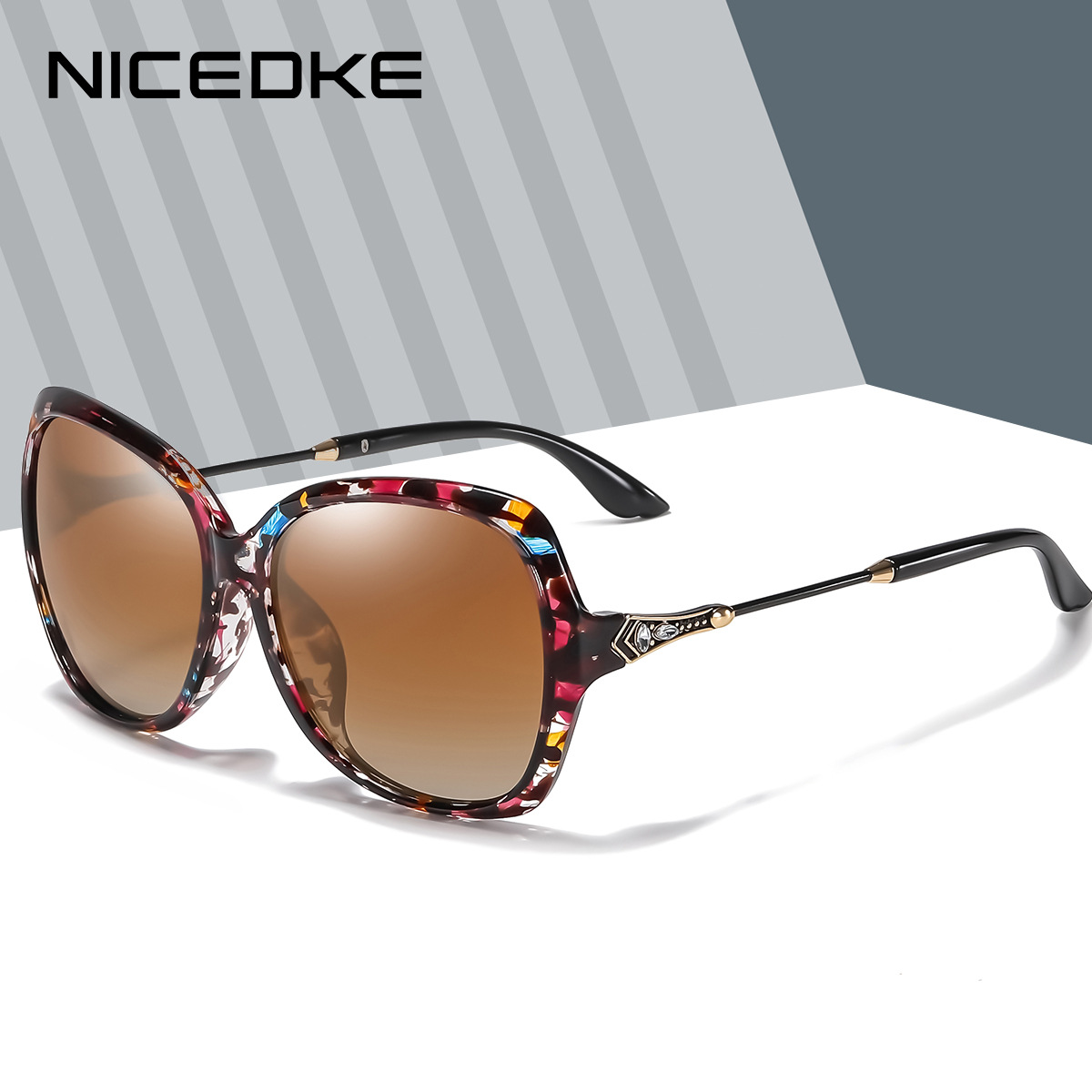 Wholesale Factory direct sales ladies sunglasses larized sunglasses HD two-color lenses UV-proof larized glasses 8881