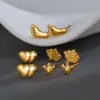 Wholesale PVD Coated Real Gold Plated Animal Moon Flower 304 Stainless Steel Simple Style Waterproof Non Tarnish Ear Studs