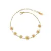 Simple Style Flower Titanium Steel Wholesale Anklet