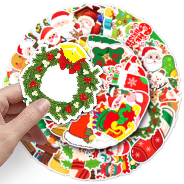Wholesale 50pcs/pack Christmas graffiti personality cartoon holiday sticker waterproof