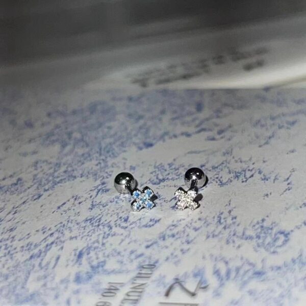 Wholesale Ins Style Niche Design Mini Cross Ear Bone Nail Korean-style All-match Basic Non-detachable Ear Nail
