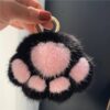 Wholesale Ready Stock Cat Claw Plush Pendant Girl Heart School Bag Pendant Cute Cat Keychain Pendant Girl Small Gift