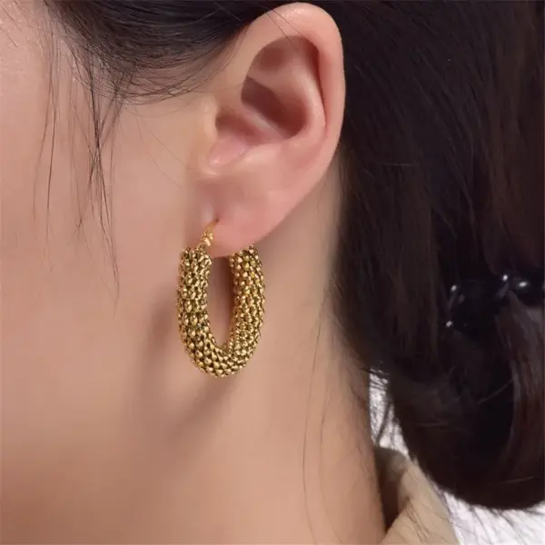 Wholesale 1 Pair Retro Geometric Plating 304 Stainless Steel Earrings