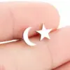 PVD Coated 18K Gold Real Gold Plated Star Moon 304 Stainless Steel Fashion Waterproof Non Tarnish Ear Studs