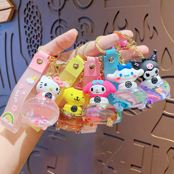 Wholesale Creative Oiled Kuromi Car Keychain Cartoon Sanrio Bag Pendant Car Key Chain Small Gift