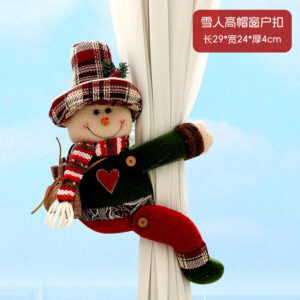Top hat curtain button snowman