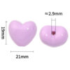 Wholesale 19x 21mm baking varnish fat love vertical hole beaded acrylic color heart beads