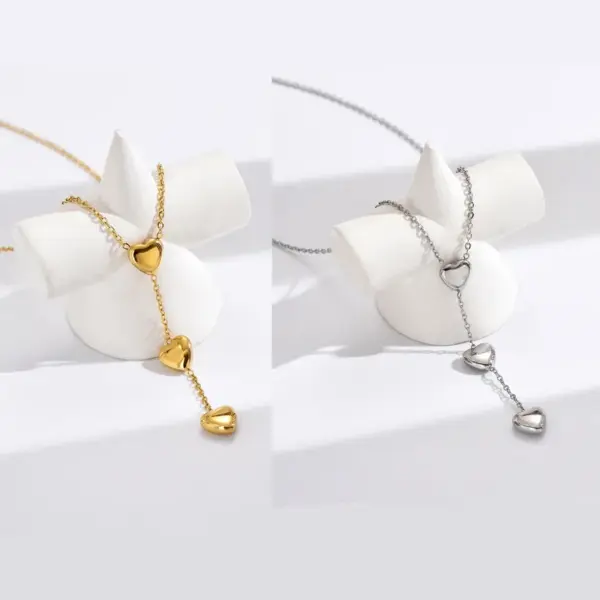 Wholesale Jewelry Casual Heart Shape 304 Stainless Steel Polishing Plating Stainless Steel Necklaces