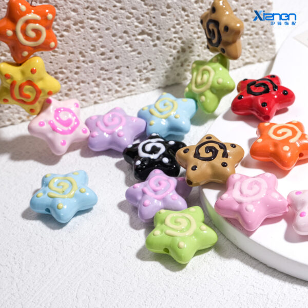 Wholesale Cartoon starfish perforated beads