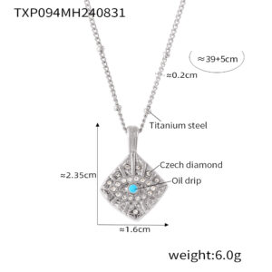 TXP094-steel color necklace